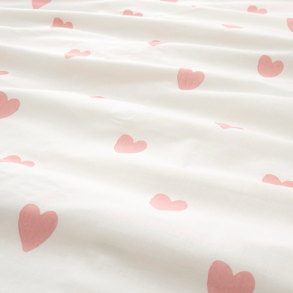 IKEA BARNDRÖM BARNDROM Duvet Cover & Pillowcase, Heart Pattern White/Pink, Twin - Picture 6 of 6
